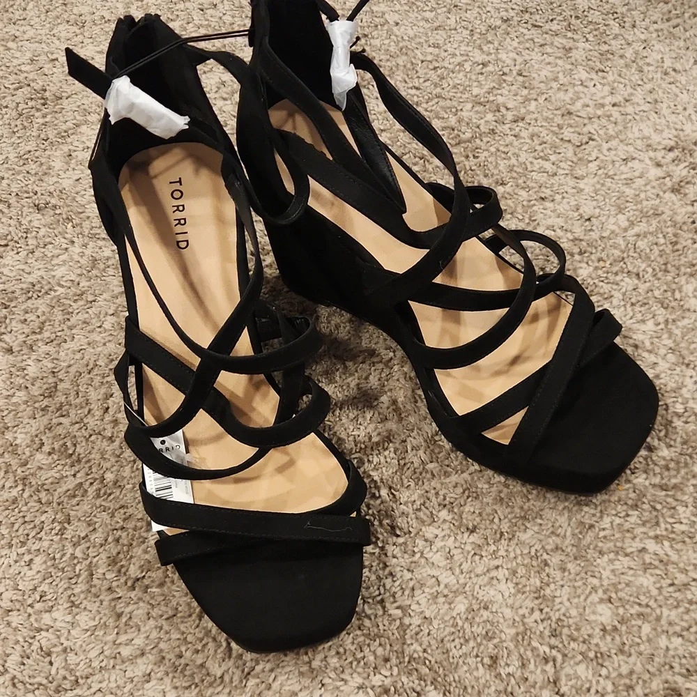 NWT Torrid Strappy Square Toe Wedge